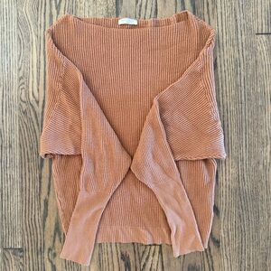 lovestitch Waffle-Knit Sweater in Terracotta Brown
